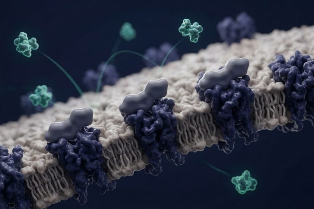 Scientific medical illustration showing naltrexone blocking opioid receptor activity