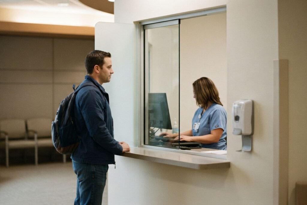 Documentary view of medication dispensing inside an opioid treatment program